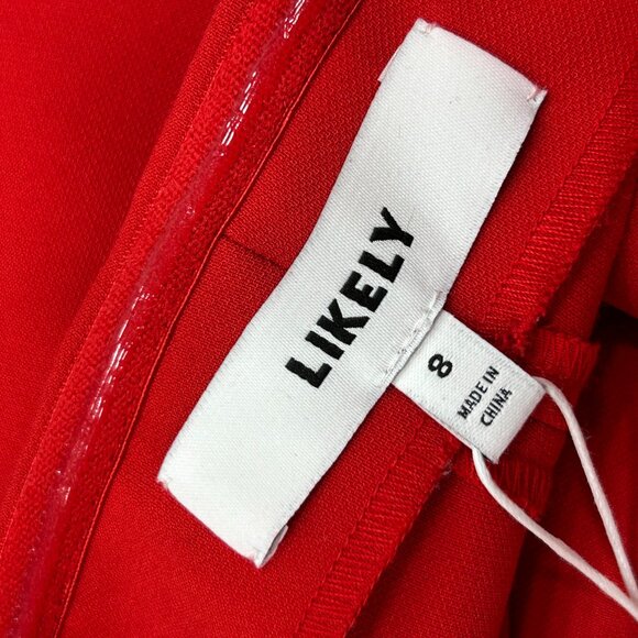 NWT Likely Red Driggs Dress Off-Shoulder Draped Bodycon Dress Size 8 - Picture 12 of 13